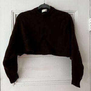 ARITZIA - Wilfred Free Lola  Cropped Sweater (chocolate brown)